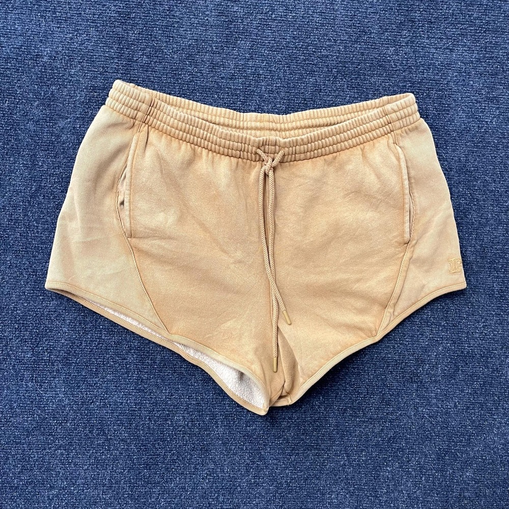 PINK Victoria's Secret Shorts Womens Large Beige Fleece Sweat Lounge‎ Casual